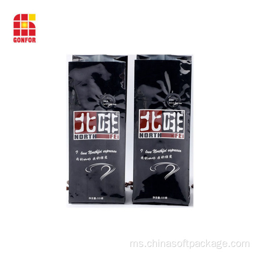 Custom dicetak 250g beg kopi dengan injap udara